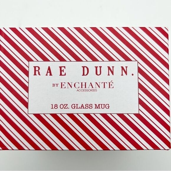 NEW Rae Dunn Jolly Glass Holiday Coffee Tea Large Capacity 18 Oz Mug by Enchante - Picture 4 of 4